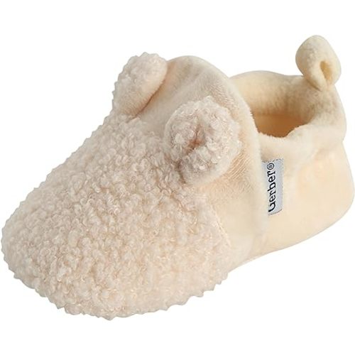 Gerber Unisex-Baby Fleece Lined Non Skid Soft Slipper Booties with Ears
