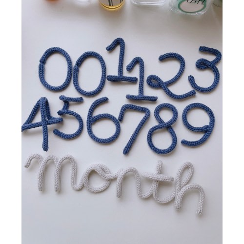 Knit Milestone Numbers & 'Month' Set: Photo Prop, Nursery Decor