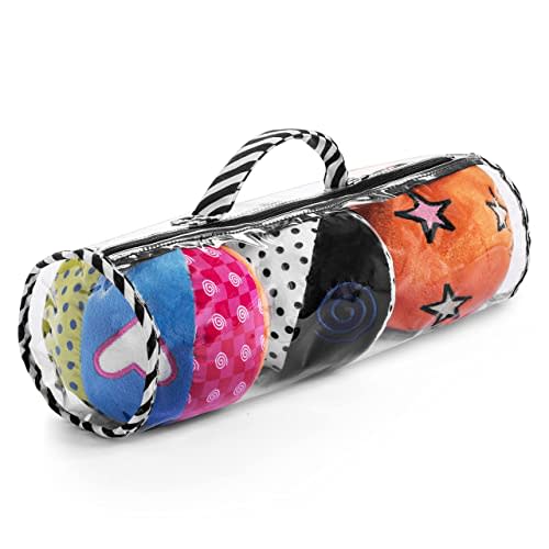 Set of 3 Montessori Balls with Chime, Rattle, Crinkle in Multicolor