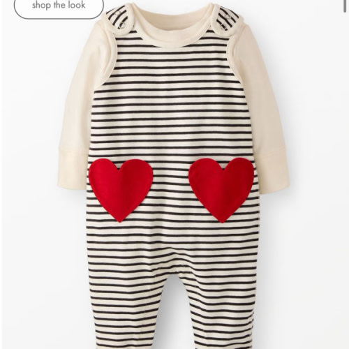 Baby Valentine's Long Sleeve T-Shirt & Overalls Set
