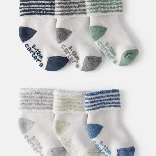 Baby Boy 6-Pack Striped Ankle Socks | Carter’s Oshkosh Canada