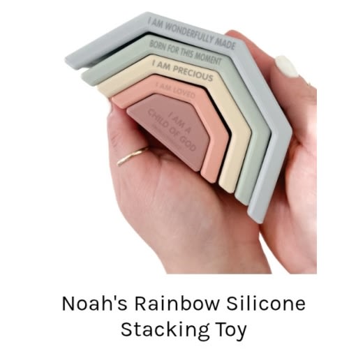 Noah's Rainbow Silicone Stacking Toy โ OUR HOUSE ABOVE