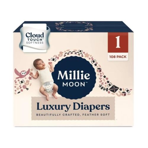Millie Moon Luxury Diapers (Size-1 and Count-108) Diaper Weight Range: 6 to 11 lbs(Pack of 1)