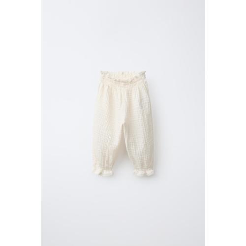 LACE TRIM JOGGER PANTS - Ecru | ZARA United States