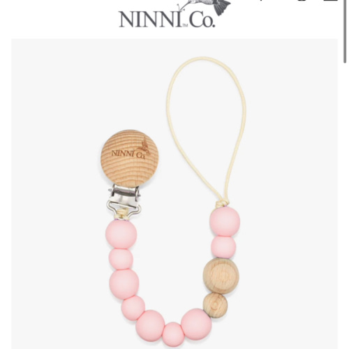 Ninni Co. Rosebud Pink Pacifier Clip