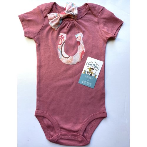 12M Horseshoe Onesie with Bow