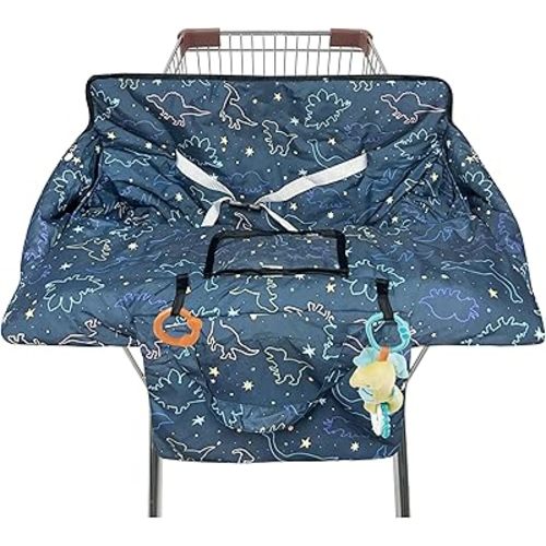Shopping Cart Cover for Baby,2-in-1 High Chair Cover with Portable Cloth Bag,Cart Seat Pad for Babies Grocery Cushion Cover Restaurant,Suitable for All Supermarkets