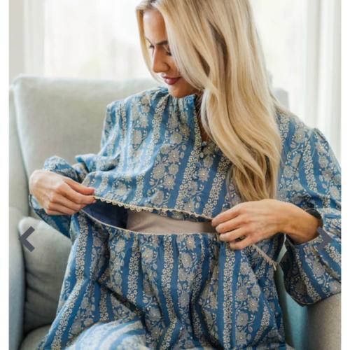NURSING COLLECTION: Your Biggest Wish Blue Floral Dress
