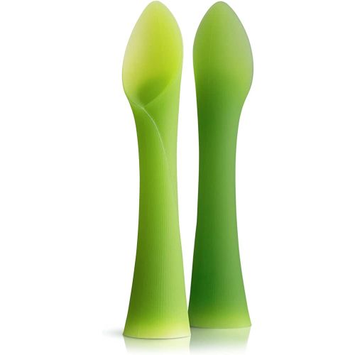 Olababy 100% Silicone Soft-Tip Training Spoon for Baby Led Weaning 2pack