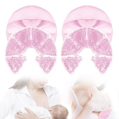 Hot Cold Gel Bead Breast Therapy Pack,Breast Ice Packs for Breastfeeding,Relief for Breastfeeding,Nursing Pain, Mastitis,Engorgement,Plugged Ducts, Boost Milk Let-Down & Production (#42 Purple)