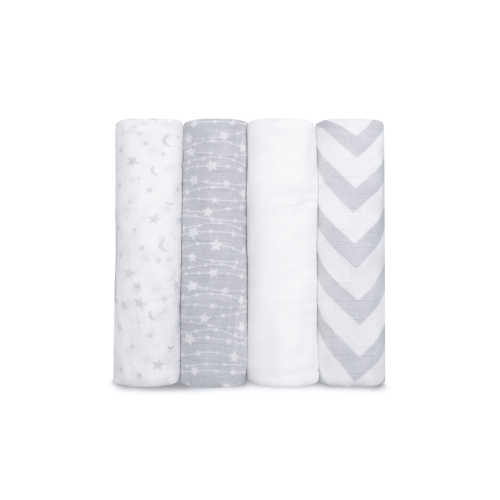 Muslin Swaddle Blankets, 4 Pack