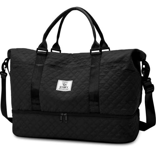 GYNKY Travel Duffle Bag, Weekender Bag for Women, Shoe Compartment and Wet Pocket, Carry-On Overnight Gym Bag