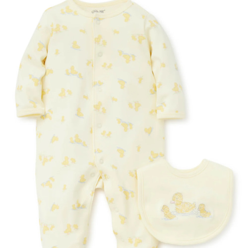 Little Ducks Footed One-Piece and Bib