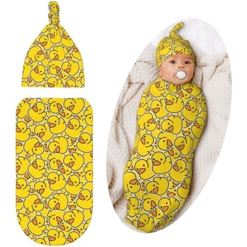 Newborn Swaddle Blankets Baby Stuff Soft Swaddle Swaddling Blanket With Beanie Sets Gifts For Infant Boys Girls
