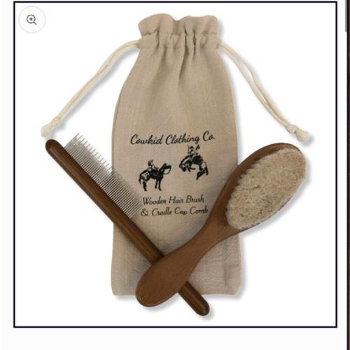 Wooden Hair Brush and Cradle Cap Comb Set – Cowkid Clothing Company
