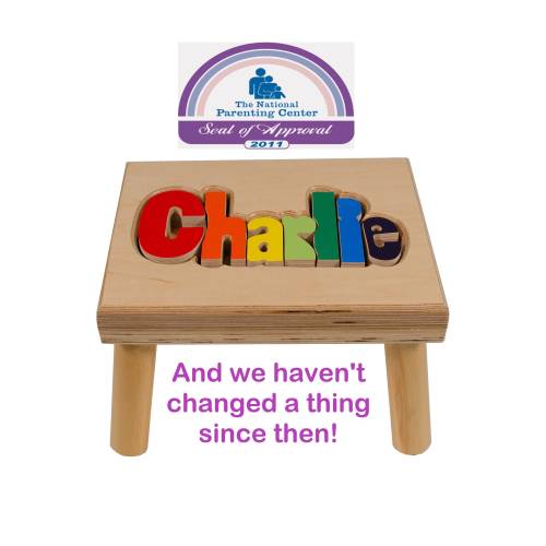 Etsy Wooden Name Puzzle Stool: Personalized Baby Toddler Gift