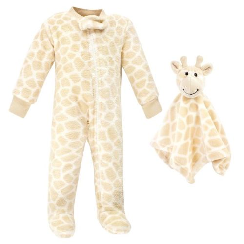 Hudson Baby Infant Boys Flannel Plush Sleep and Play and Security Toy, Giraffe, 0-3 Months