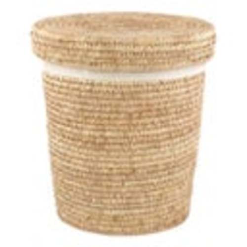 Round Palm Leaf Tapered Hamper | The Container Store