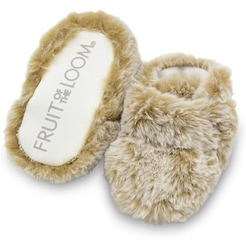 Fruit of the Loom Cozy Thermal Wrap Booties with Non-slip Grips for Baby Girls, Boys, Unisex -