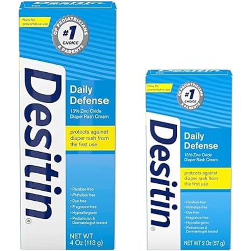 Desitin Daily Defense Diaper Rash Cream with Zinc Oxide 4 oz and 2 oz Bundle Pack