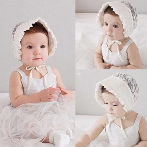 Canis Adjustable Newborn Princess Infant Toddler Baby Girl Lace Flower Cap Bow Beanie Bonnet Hat, Infant Girl's, Size: 0-6 Month, White | Google Shopping