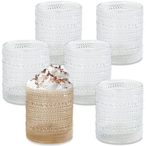 Kate Aspen 10 oz. Textured Beaded Clear Glass (Set of 6) | 27204CL