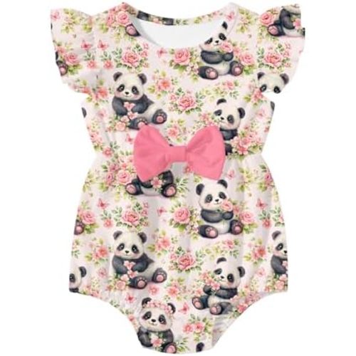 Baby Girls Clothes Infant Ruffle Romper Bow Bodysuit 0-18 Months