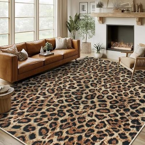 Cheetah Rug Area Rugs for Living Room, 6x9 ft Soft Animal Print Rug