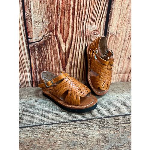 Baby Walker toddler BOYS girls MEXICAN SANDALS huaraches orange/brown