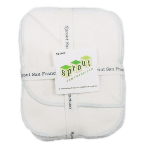 Sprout Exclusive Set of 12 Mint Trim Sherpa Washcloths by Under the Nile