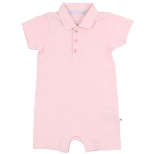 RuggedButts Baby Boys Pique Polo Romper - Pink, 0-3m