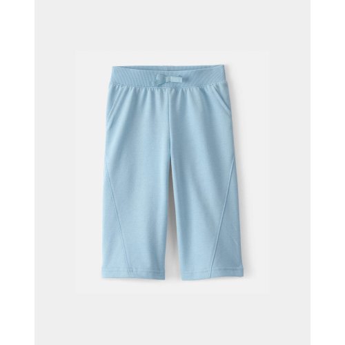 Baby Girl French Terry Wide-Leg Active Pants - Blue | Carter's
