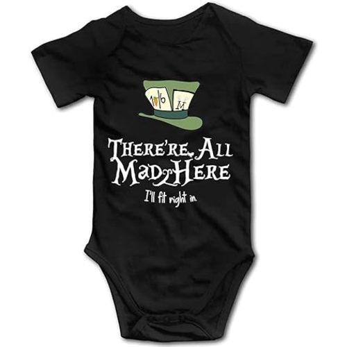 The Mad Hatters Newborn One-Piece Baby Bodysuits New Born Baby Gift Short Sleeve White 0-24 Months