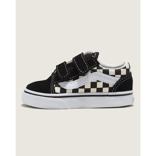 Toddler Old Skool V Checkerboard Shoe in Black / White | Vans