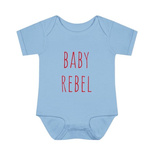 Baby Rebel Bodysuit, Newborn Football Game Day Outfit, College Fan Baby Clothes