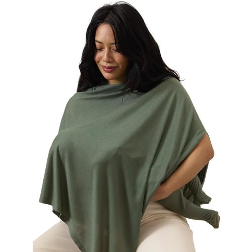 Solly Baby Nursing Cover, Ultra-Breathable, Lightweight Breastfeeding Cover-Up, Buttery-Soft Fabric, Universal Fit, Postpartum Essentials, Newborn Must Haves, Basil
