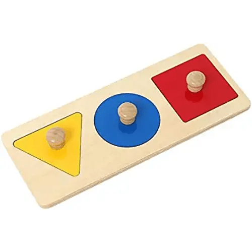 Montesoori Baby Toys Puzzles Colorful Multiple Shape Puzzles Toys for 6-12 Months 1 2 3 Years Old Toddlers (3 Pieces)