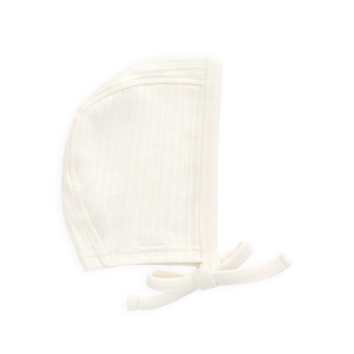 Organic Cotton Pointelle Bonnet - Parchment – Jamie Kay USA