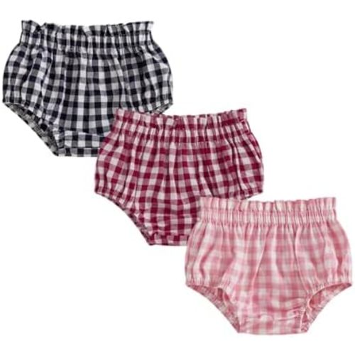 Toddler Baby Boy Girl Shorts Cotton Linen Plaid Bloomers Shorts Newborn Harem Shorts Bottoms