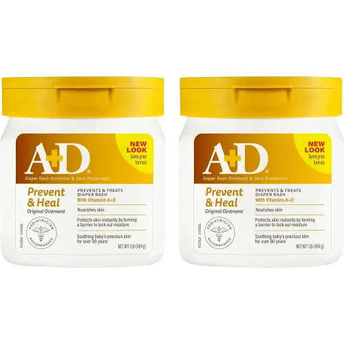 A+D Original Diaper Rash Ointment, 1 Pound Jar Pack of 2
