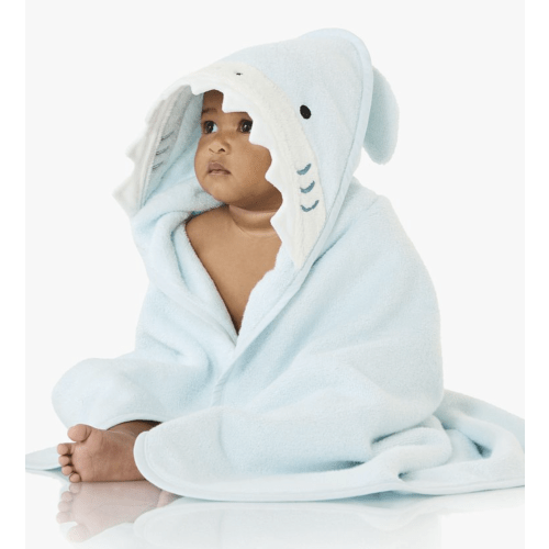 Super Soft Shark Baby Hooded Towel & Washcloth Set
