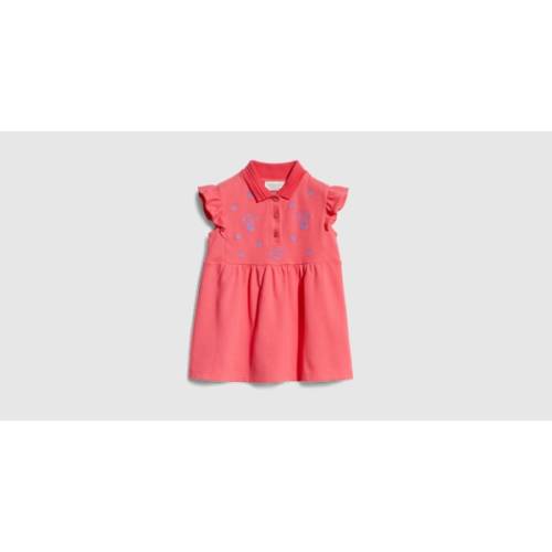 Baby cotton piquet dress in pink | GUCCI® US