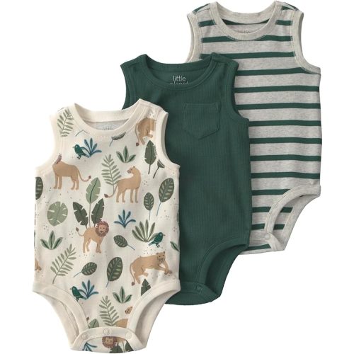 little planet by carter's Baby 3-pack Short Sleeve Bodysuits Made With Organic Cotton