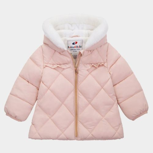 Rokka&Rolla Infant Toddler Girls' Puffer Jacket Baby Fleece Lined Winter Coat