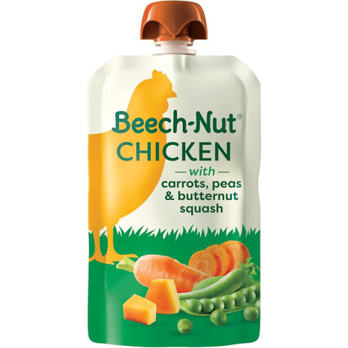 Beech-Nut Chicken Baby Food Pouches with Carrots Peas & Butternut Squash, (12-Pack)