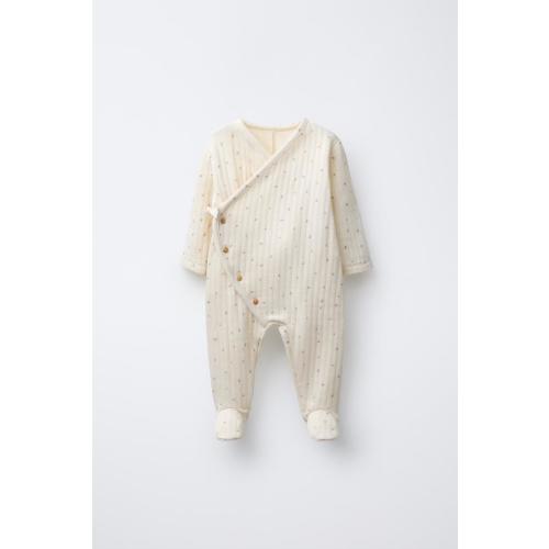 TWIG PRINT QUILTED ROMPER - Ecru | ZARA United States, 3-6M