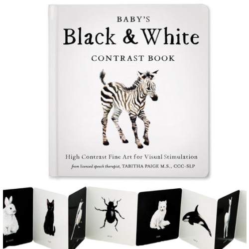 Baby's Black and White Contrast Book: High-Contrast Art for Visual Stimulation at Tummy Time (Tabitha Paige Children's Book Series)