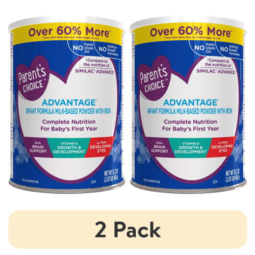 (2 pack) Parent's Choice Advantage Infant Formula Powder, 33.2 oz Canister