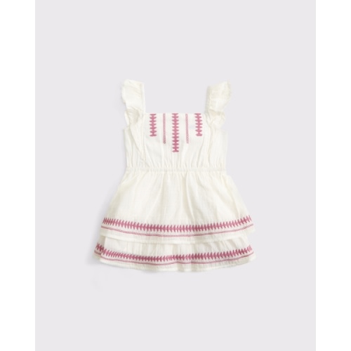3M / baby embroidered flutter sleeve tiered dress