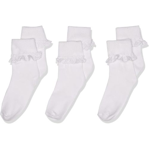 Jefferies Socks Girl's Eyelet Lace Socks 3 Pair Pack